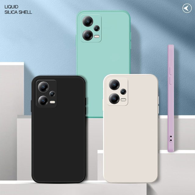 Stoßfeste quadratische Silikon-Handyhülle für Xiaomi Redmi Note 12 13 14 Pro Plus 5G und Redmi 12 12C 13 13C 14C in Blau - Bild 1