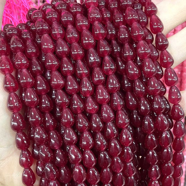 SYSRXLR Distanzperlen Roter Chalcedon, 4-8 mm - Bild 1