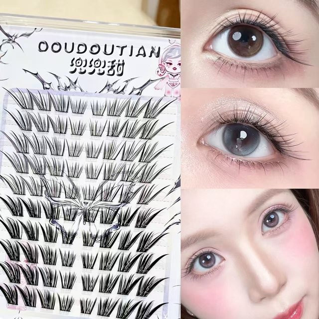 Doudoutian Clear Slant Fox Cluster Lashes - Bild 1