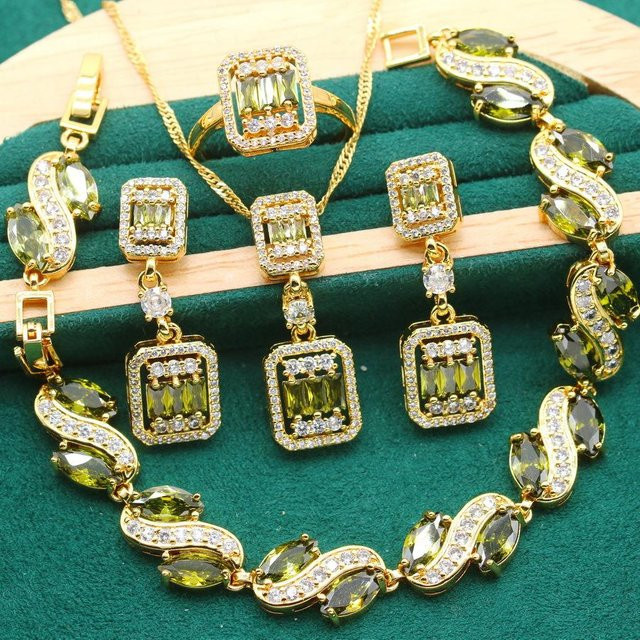 YIRAN Jewelry 5 Schmuck-Set, Zirkonia, Beige, Unisex - Bild 1