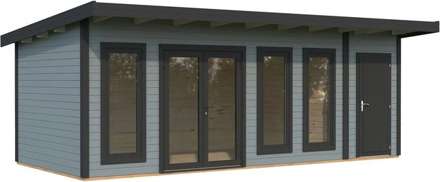 Palmako Holz-Gartenhaus Aurelia mit Pultdach in Hellgrau, B: 670 cm, T: 300 cm - Bild 1