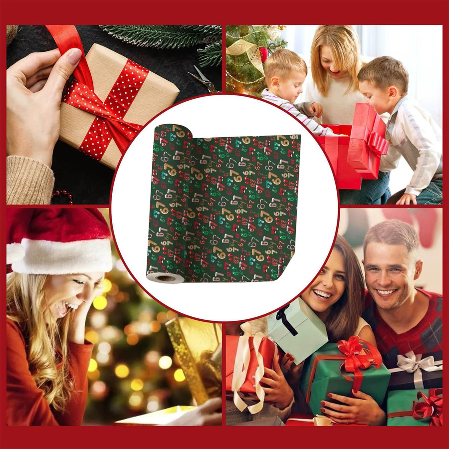 Umweltfreundliches Weihnachtsgeschenkpapier in Grün für Geburtstage und Feiertage - Bild 6