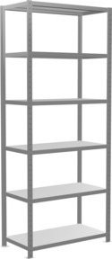 Schulte Grundregal Steckregal MULTIplus250, verzinkt, Farbe: silber/grau, B/T/H: 250 x 100 x 50 cm, 6 Fachböden verstellbar - Bild 1