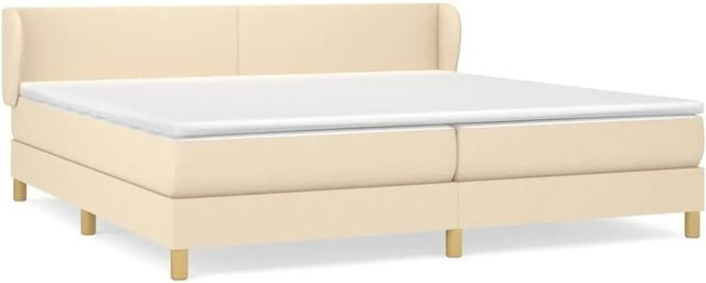 vidaXL Boxspringbett Hybrid mit Matratze und Taschenfederkern, Farbe Beige, B/T: 200 x 200 cm - Bild 1