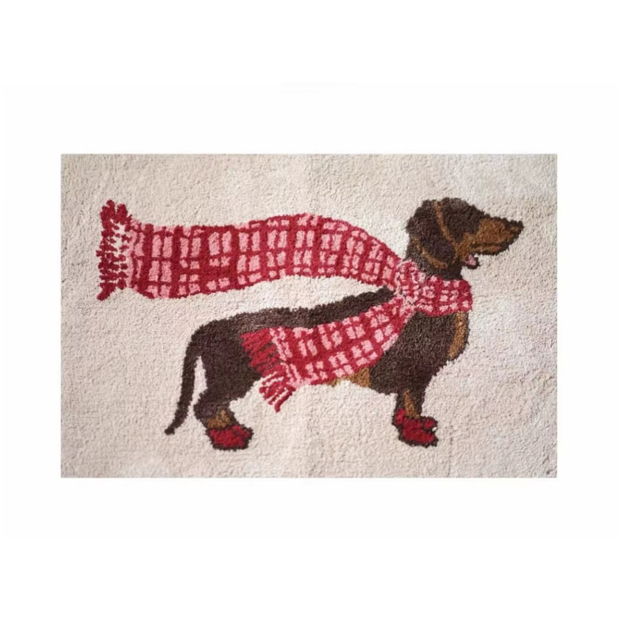 VIKAMA Plüsch Teppich im Wurst-Hund-Design, rutschfeste Bodenmatte für Badezimmer, Wohnzimmer oder Schlafzimmer, B/T: 60 x 40 cm - Bild 3