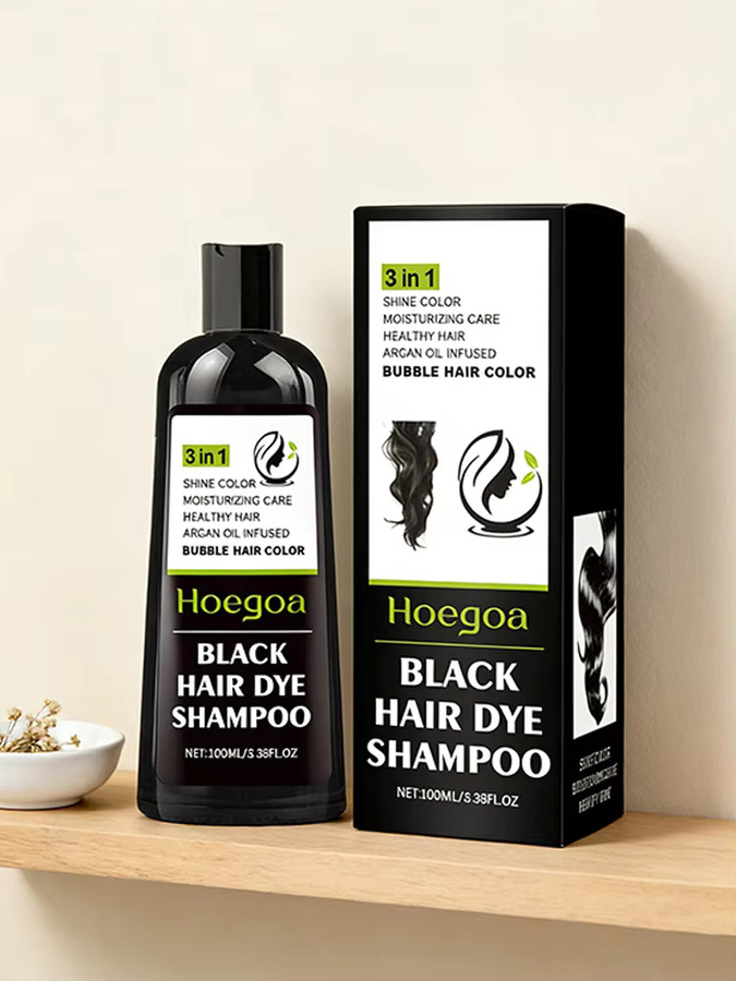 HOEGOA Haarfärbeshampoo Schwarz, 100 ml, Schaum - Bild 6