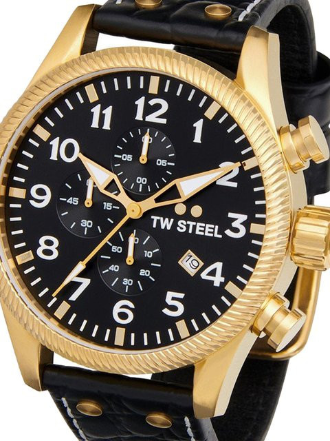 TW Steel Chronograph, Quarz, Edelstahl, Leder, 48 mm, Herren - Bild 1