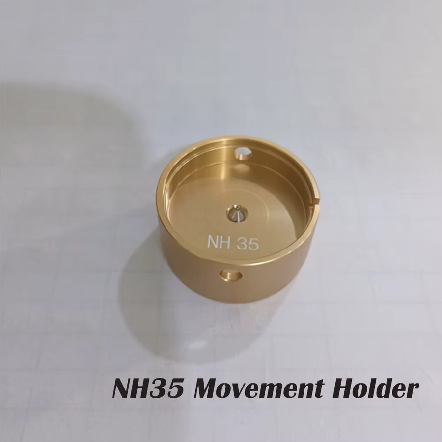 CHIICSMART Uhrenreparaturzubehör NH35 Uhrwerkhalter, Messing, Gold - Bild 5