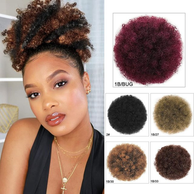 Synthetische Afro-Puff-Pferdeschwanzverlängerung, verworren, lockig, Damen - Bild 1