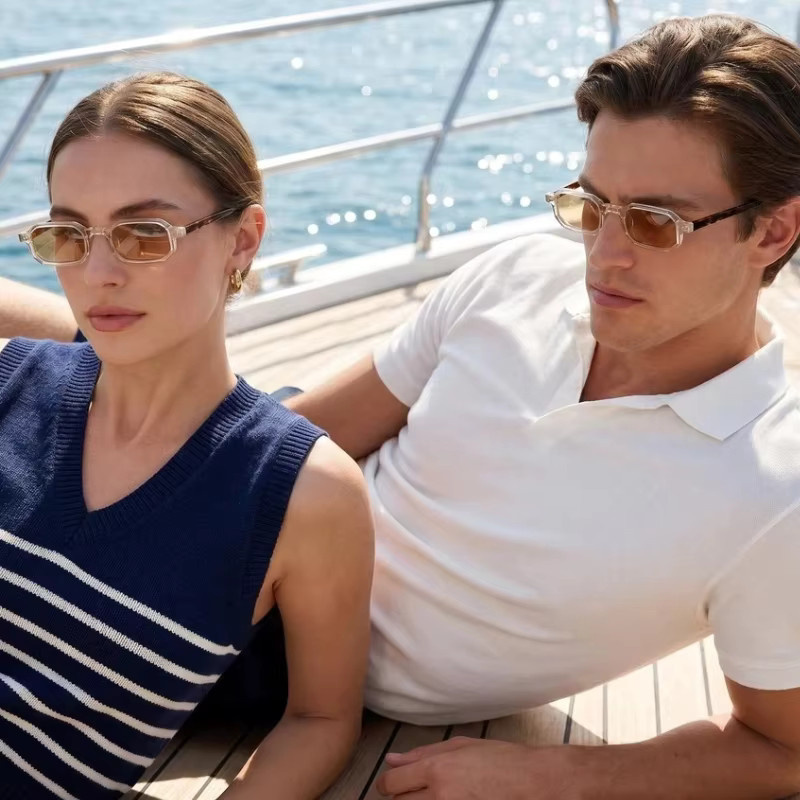 LumoGaze Sonnenbrille, quadratisch, Acetat, Vollrand, Unisex, schwarz - Bild 3