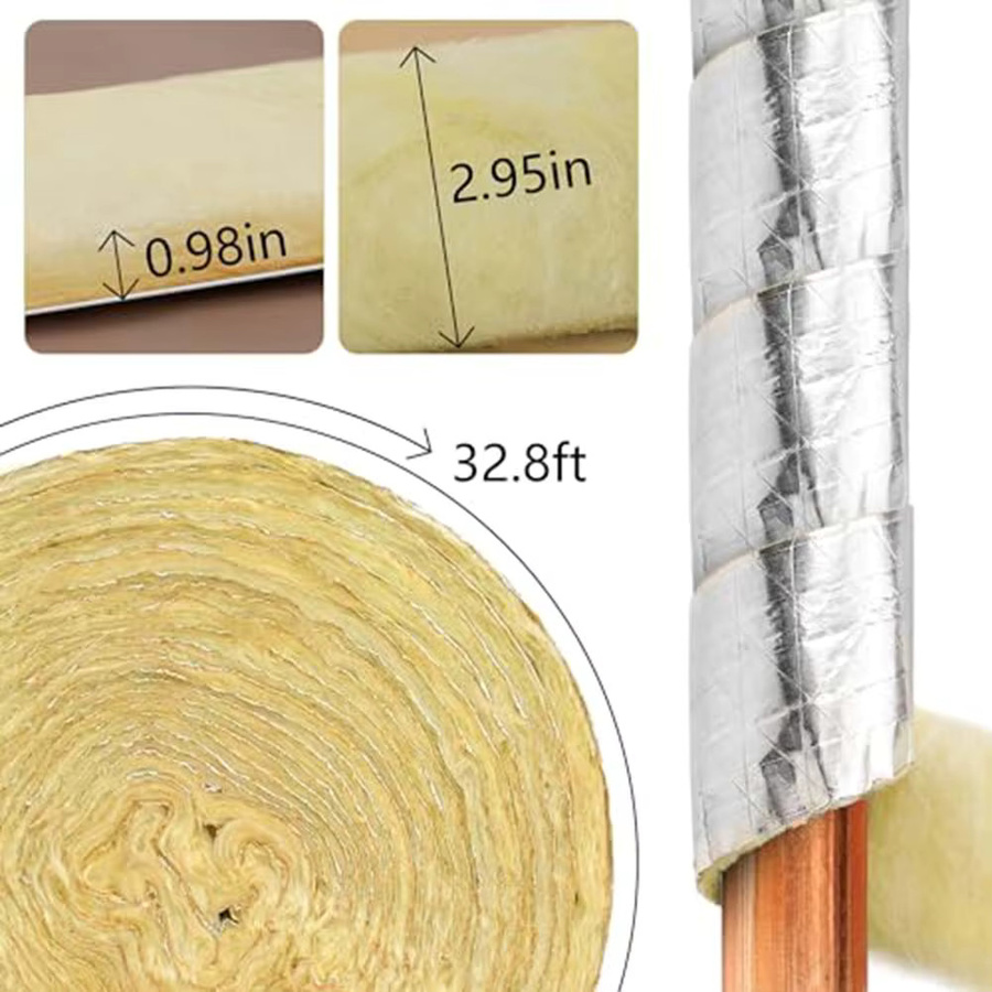 LEENKEA Fiberglas-Rohrisolierung mit Isolierfolie in Silber, 10 m Länge - Bild 4
