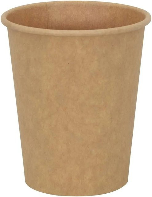 DELUKE Pappbecher Braun 1000 Stück 200ml Einwegbecher für Kaffee und Tee - Bild 1