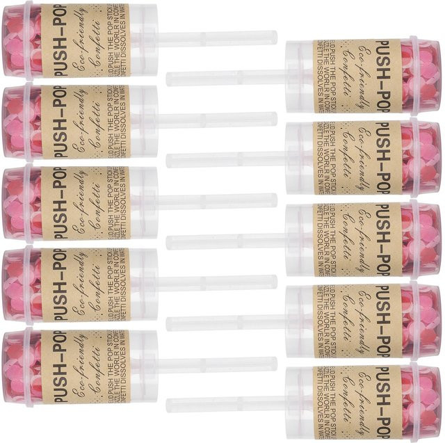 10 Stück GoolRC Push Pop Konfetti Knaller Kanonen in Weiß und Multicolour für Hochzeit, Geburtstag und Gender Reveal Partys - Bild 1
