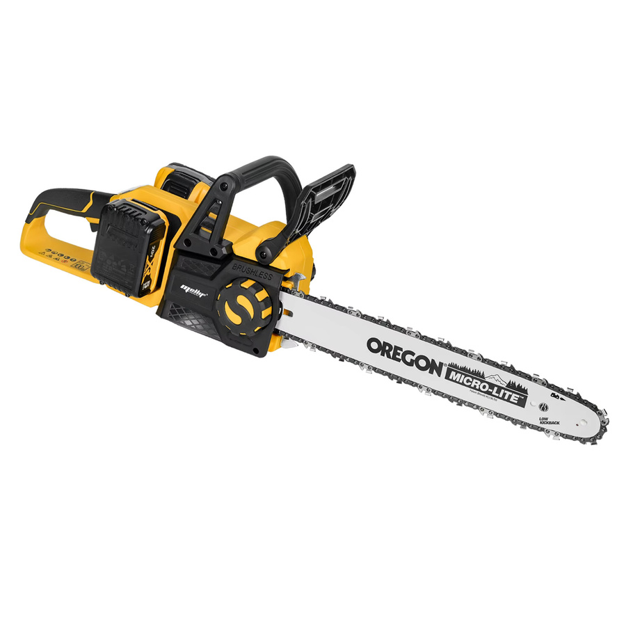 Mellif Akku-Kettensäge 40V 16 Zoll Gelb, bürstenlose elektrische Kettensäge kompatibel mit Dewalt 20V Max Akku zum Beschneiden und Holzschneiden - Bild 2