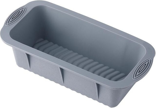 Antihaft Silikon-Backform in Grau für Kuchen, Käsekuchen und Brot, rechteckige Form - Bild 1