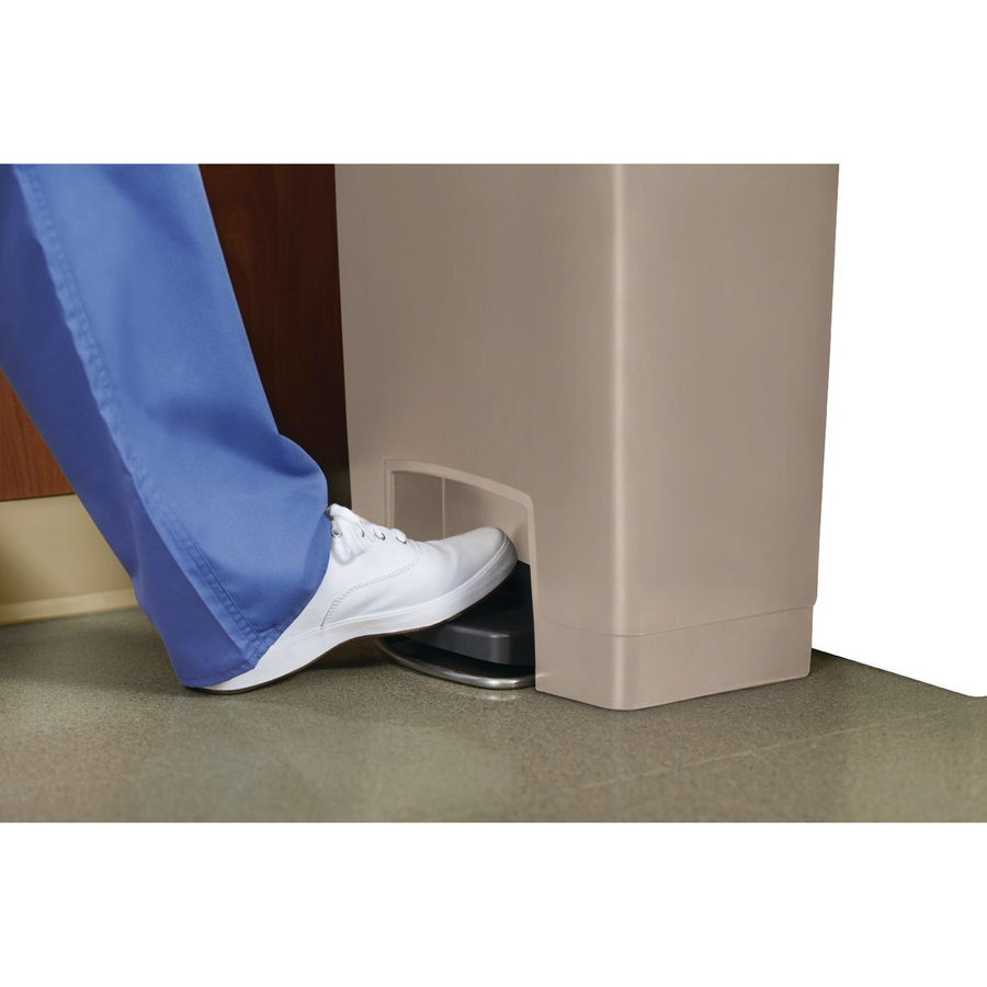 Rubbermaid Slim Jim Step-On Tretabfalleimer aus Kunststoff mit Soft-Close-Funktion, 50 Liter, beige - Bild 2