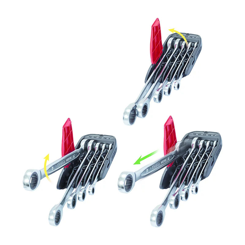 KS Tools GEARplus Ratschenringmaulschlüssel-Satz 5-tlg. aus Chrom-Vanadium in Silber, 8-19 mm - Bild 3