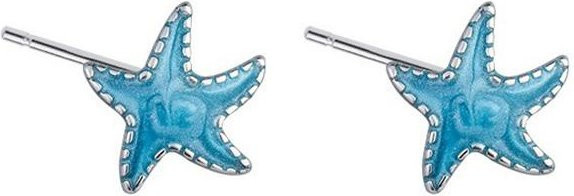 YULIN Steckerohrringe Silber, Blaue Seestern, Damen - Bild 1
