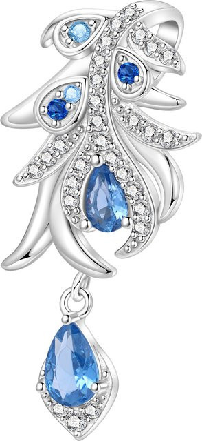 CYCUFF Anhänger, 925 Silber, Blaue Feder, Perle, Zirkonia - Bild 1