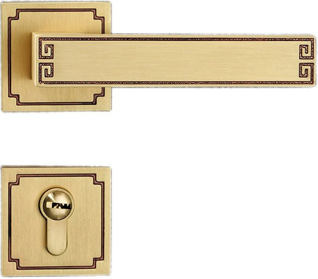Chinesisches Innenschlafzimmer-Türschloss in Bronze und Gold mit magnetischer Absaugung und geräuschlosem geteilten Türgriff - Bild 1