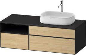Duravit Waschtischunterschrank Zencha in Braun und Naturgrau mit Einrichtungs-System, Breite: 130 cm, Tiefe: 55 cm, Höhe: 55 cm - Bild 1