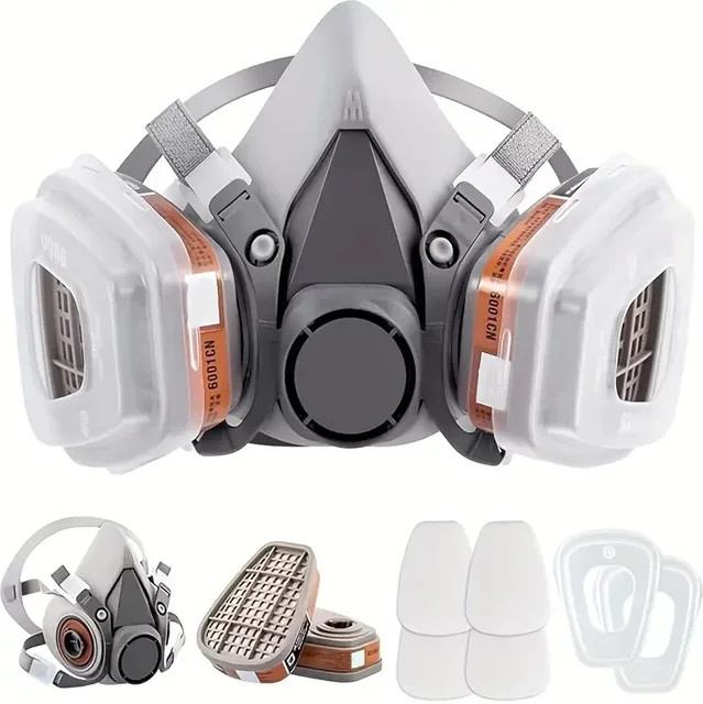 3M Staub-Gas-Atemschutzmaske 6200 als halbe Gesichtsmaske mit 2091-Filter für organische Dämpfe und chemischen Schutz beim Malen - Bild 1