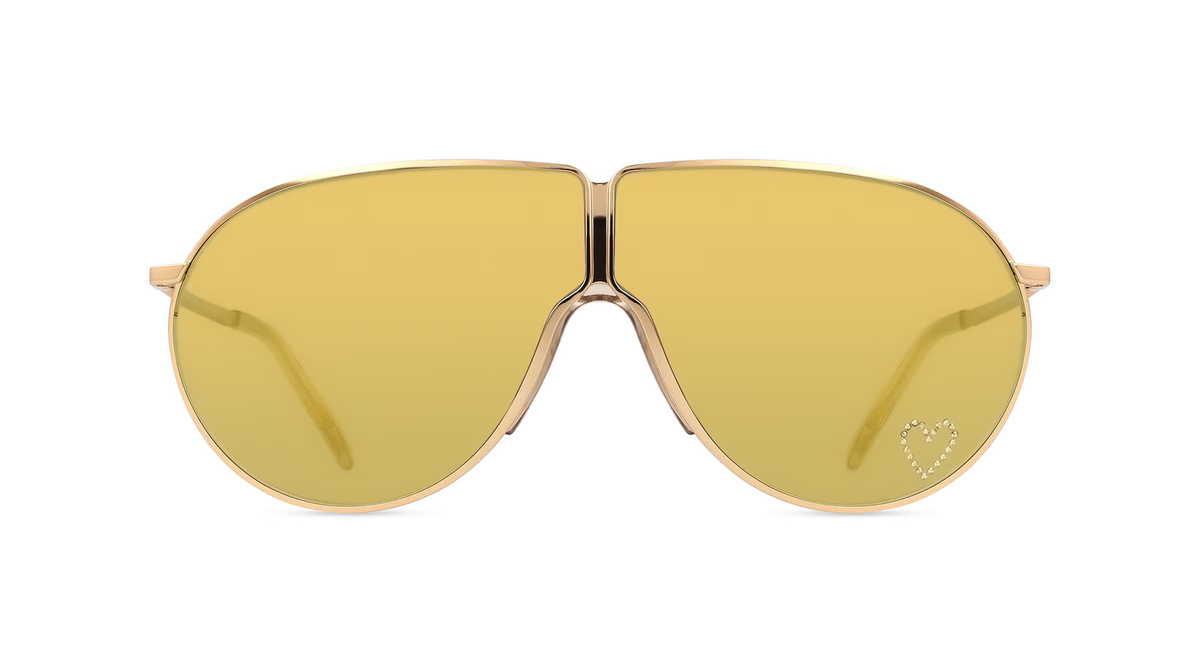 Stella McCartney SC40064I Sonnenbrille Pilot, Vollrand, Metall, Gold, Damen - Bild 1