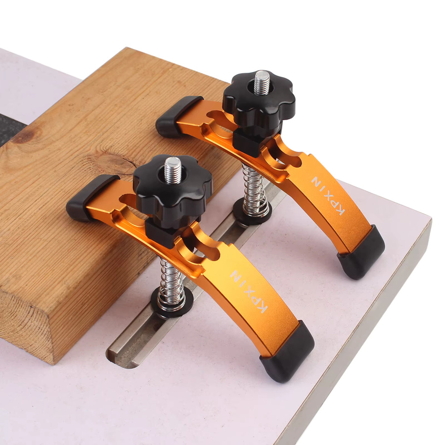KPXIN 2-teiliges T-Nut-Halteklemmen-Set mit T-Slider für die Holzbearbeitung in Orange - Bild 2