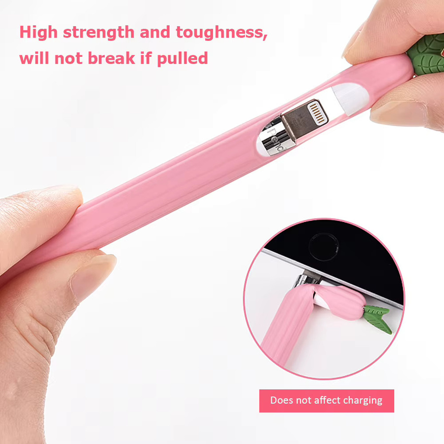 Silikon-Federmäppchen Süße Früchte für Apple Pencil 1. und 2. Generation, rote Schutzhülle für Tablet Touch Stylus - Bild 3