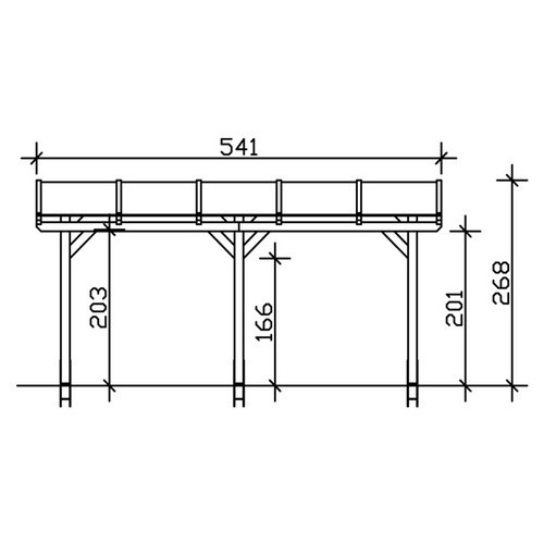 Skan Holz Terrassenüberdachung Siena in Schiefergrau mit Polycarbonat Doppelstegplatten, B: 541 cm, T: 350 cm - Bild 3
