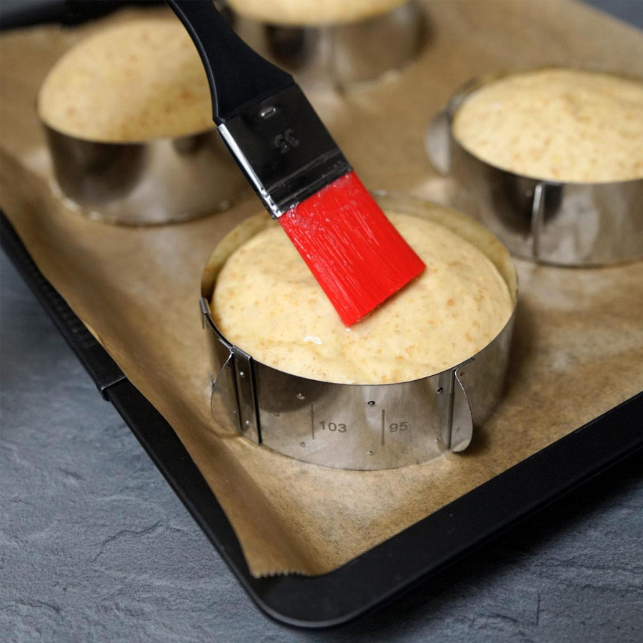 FMprofessional Burger- und Dessertringe aus Edelstahl, 2 Stück, verstellbar, Silber - Bild 2