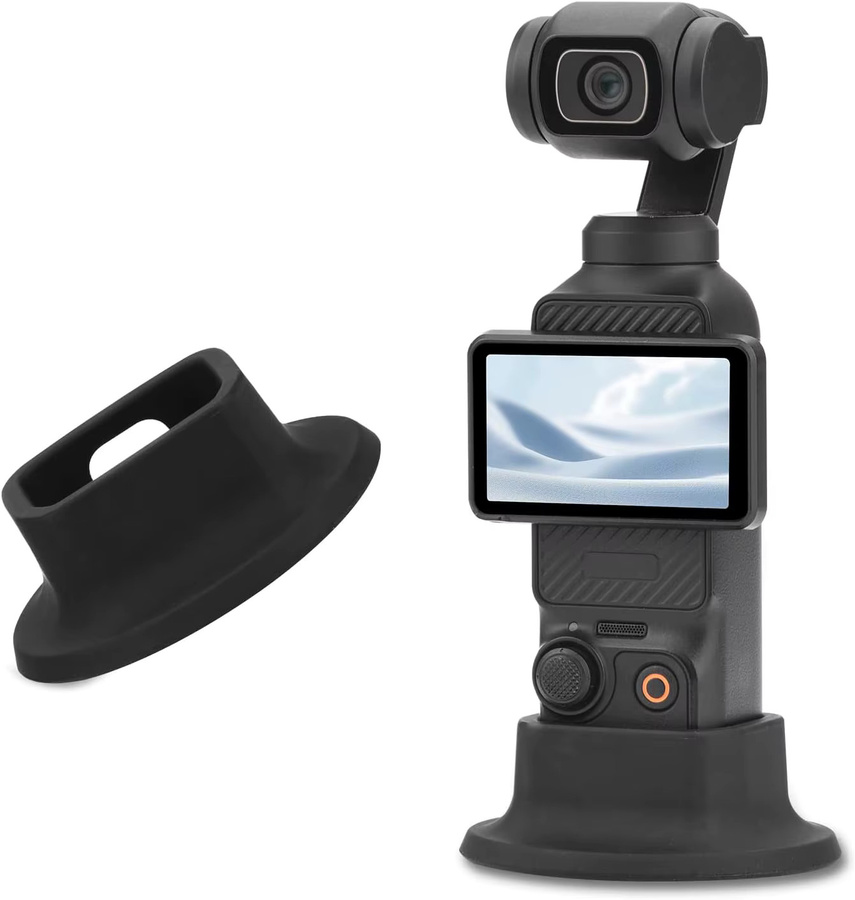 DJI Pocket 3 Desktop-Silikonhalterung in Schwarz als stabiler Ständer und Basisunterstützung mit Adapter für deine Action-Kamera - Bild 5