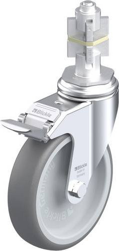 Blickle Lenkrolle LKRA-TPA 126G-11-FI-E17 mit Feststeller, Farbe: Grau/Silber, Rad-Durchmesser: 125 mm, Tragfähigkeit: 120 kg - Bild 1