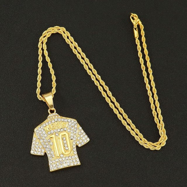 VantaGoods Halskette, 10 Jersey-Anhänger, Diamant, Kristall, Gold, Legierung, Damen - Bild 1