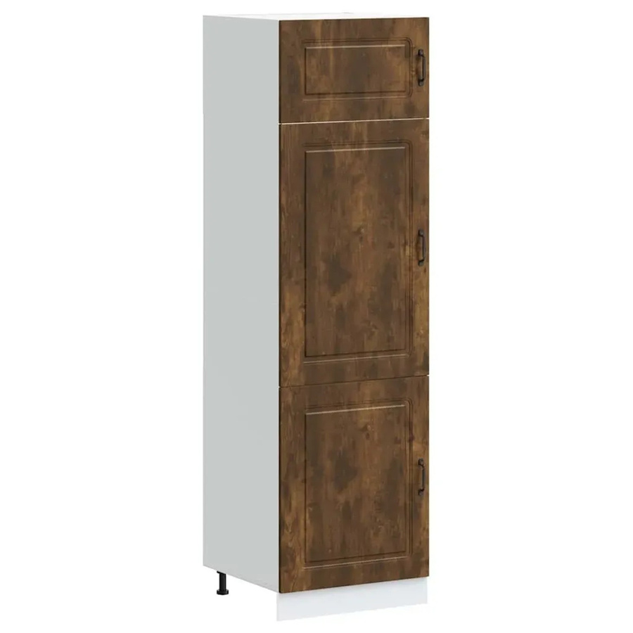 vidaXL Küchenschrank Kalmar in Räuchereiche, freistehende Küchenwand mit Scharniertüren, Braun - Bild 2