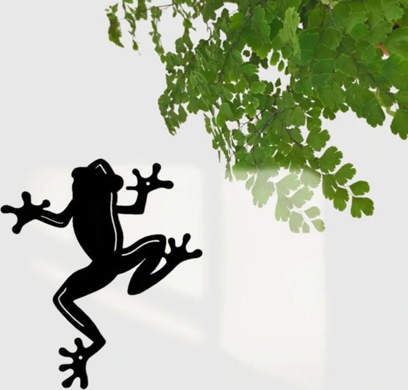 CIFBUY Metall Wanddekoration Frosch Wandskulptur in Schwarz für Indoor und Outdoor - Bild 1