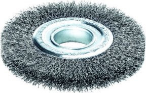 Lessmann Draht-Rundbürste aus Stahl mit Stahldraht 0,30 / 0,35 mm, Farbe Grau, Durchmesser: 17,8 cm, Besatzbreite: 2,3 cm - Bild 1