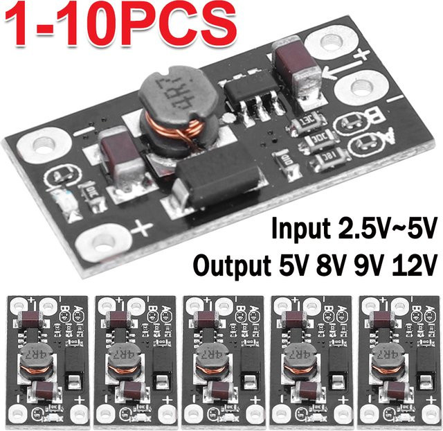 VODOOL DC-DC Step Up Converter Modul Schwarz, Spannung Regler Board für Lithium Batterien, 2,5-5V zu 5V 8V 9V 12V 1A - Bild 1