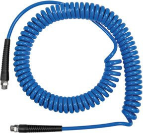 Riegler Spiralschlauch aus gewebeverstärktem PU mit Verschraubung, Blau, G 1/4, Durchmesser: 10 x 6,5 mm, Länge: 6 m - Bild 1