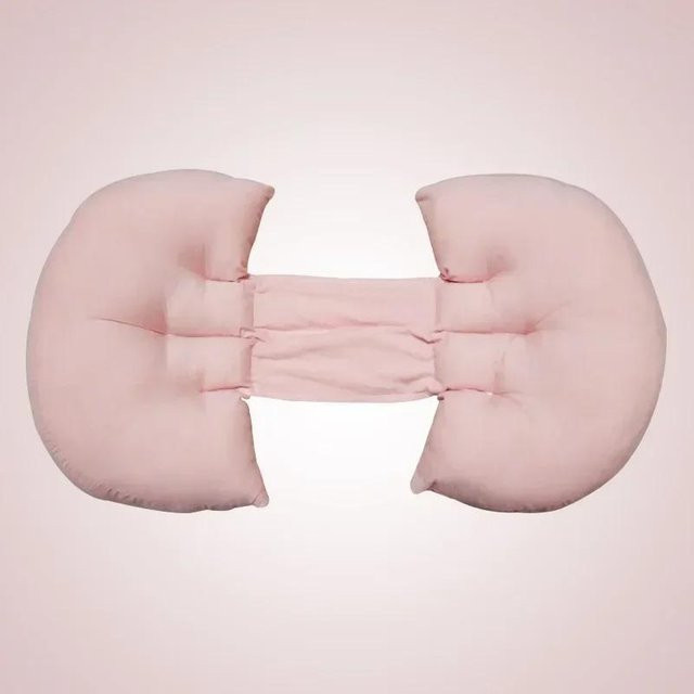 Multifunktionales U-förmiges Schwangerenkissen aus Baumwolle als Bauchstütze und Taillenkissen für die Ganzjahresnutzung - Bild 1