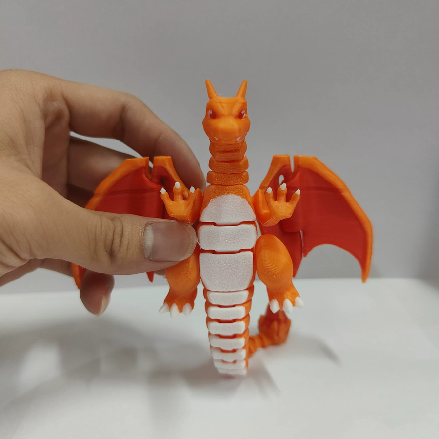 Bandai Pokémon Glurak-Modellfigur, 3D-gedruckt, mit beweglichen Gelenken - Bild 2