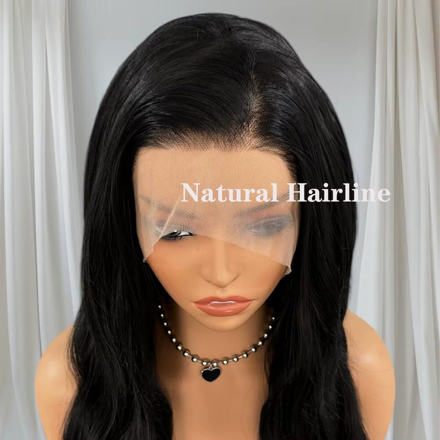UStyleHair Lace-Front-Synthetik-Perücke, schwarz, lang, tief gewellt, Damen - Bild 4