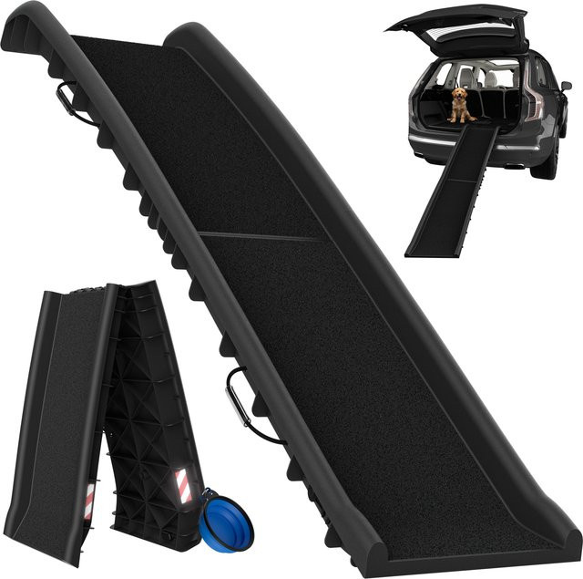 CADOCA Hunderampe für das Auto, Schwarz, B/T/H: 156 x 40 x 16 cm, klappbar - Bild 1