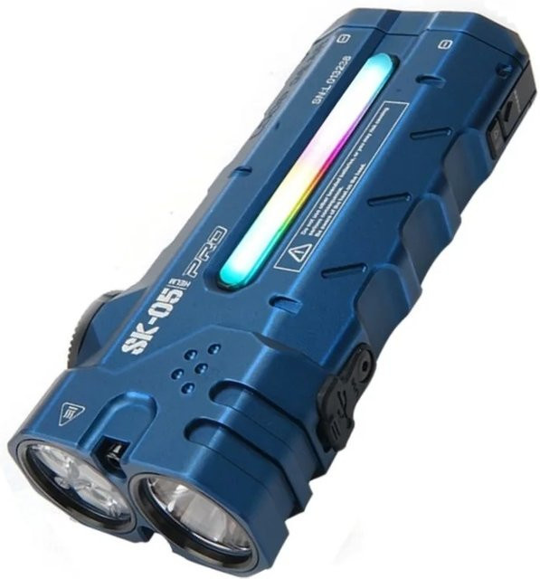 Nitecore LED-Taschenlampe mit 4360 Lumen, flaches Design mit Seitenlicht und Flutlicht, inklusive 8000 mAh Power Bank, Farbe: Blau - Bild 1