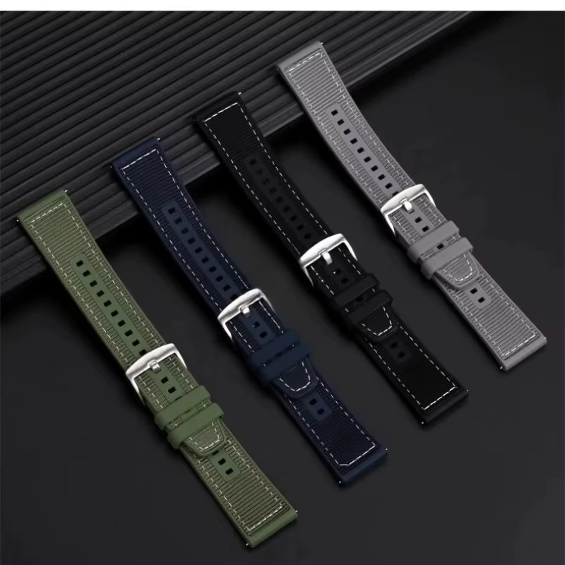 EIMO Uhrenarmband Silikon + Nylon, 22 mm, Unisex - Bild 2