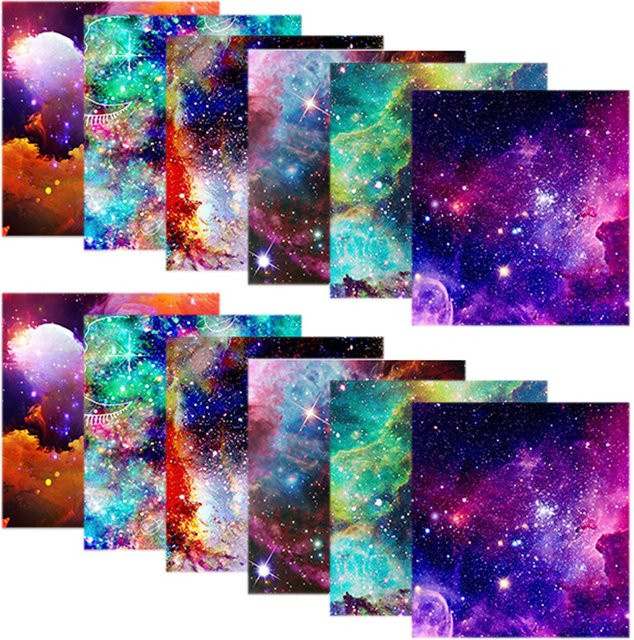 Findohope Galaxy Infusible Ink Transfer Sheet Sublimation Vinyl in Grün und Mehrfarbig für DIY Dekorationen wie Tassen, T-Shirts und Taschen - Bild 1