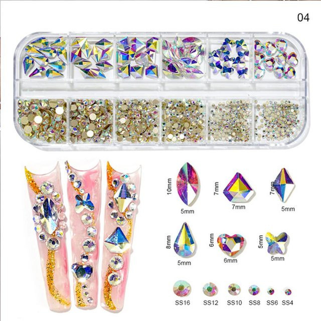 MAFANAILS Nagel-Charms, Weiße Glasdiamanten, Glänzend - Bild 1