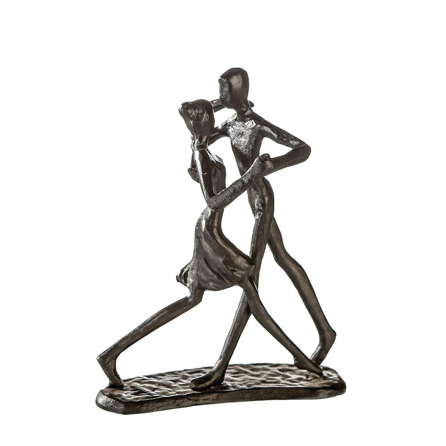 Gilde Skulptur Dancing in Braun und Grau aus Metall, Höhe: 17 cm, Breite: 13 cm - Bild 2