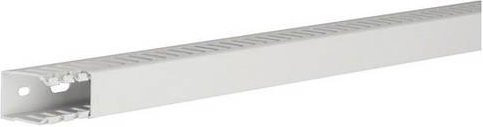 Hager HNG37025 Verdrahtungskanal aus Kunststoff, Grau, L: 2 m, B: 2,5 cm, H: 3,7 cm - Bild 1