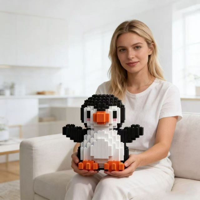 Potdemiel Pinguin Bausteine Puzzle, Tiere, Bunt / Mehrfarbig - Bild 1